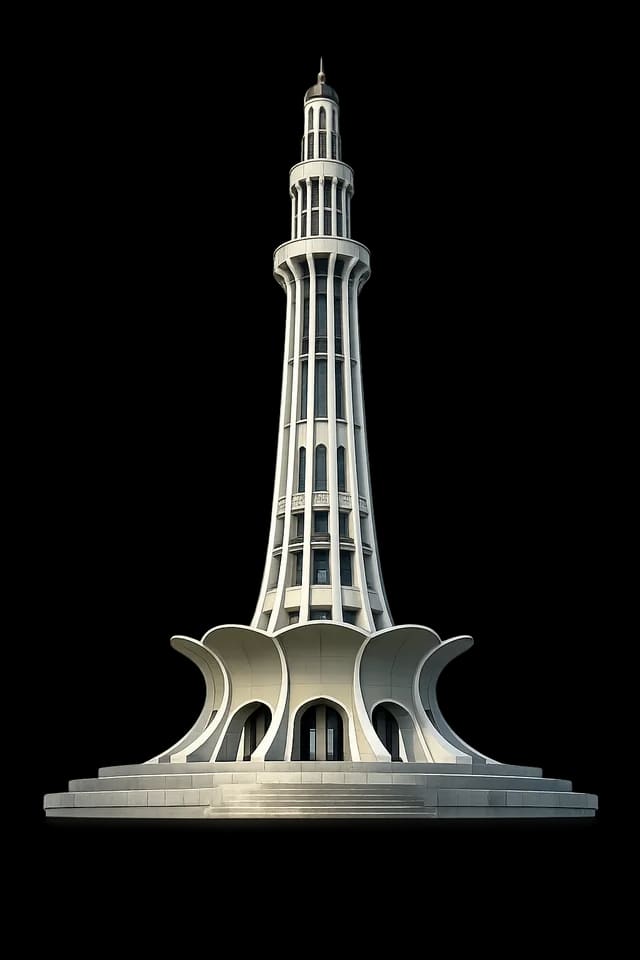 3D render of Minar-e-Pakistan in Lahore